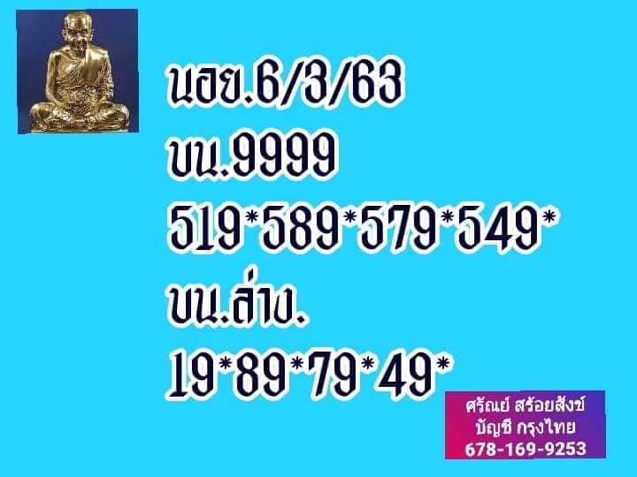 แนวทางหวยฮานอย 6/3/63