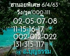 แนวทางหวยฮานอย 6/4/63 ชุดที่ 11