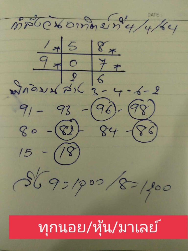 หวยมาเลย์วันนี้ 4/4/64 ชุดที่ 3