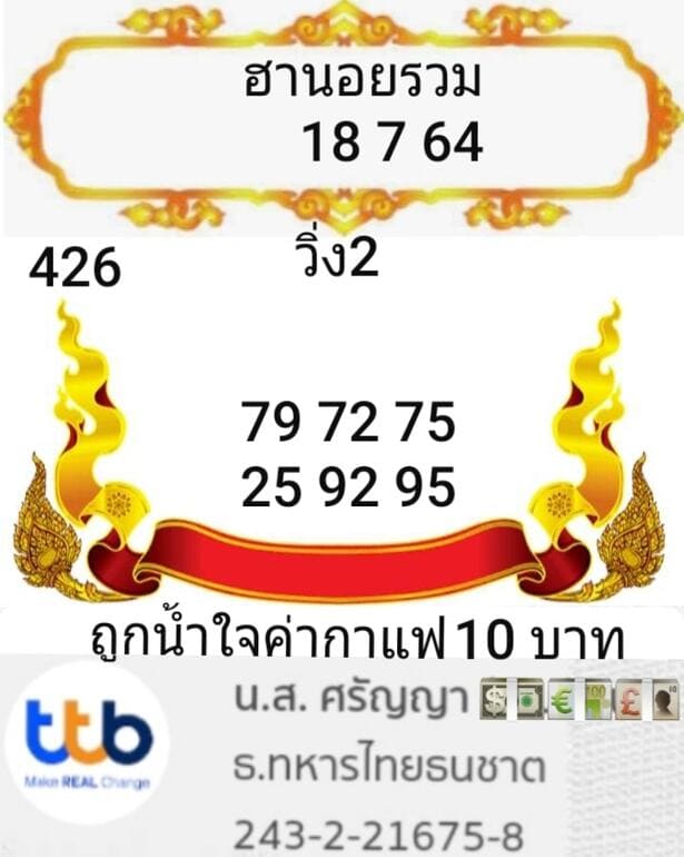 หวยฮานอย 18/7/64 ชุดที่ 5