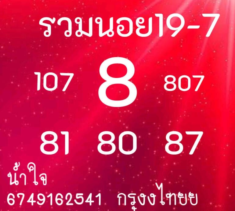 หวยฮานอย 19/7/64 ชุดที่ 9