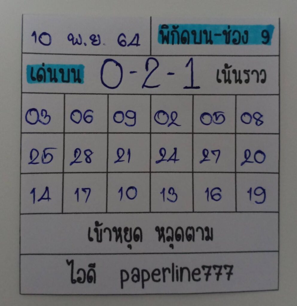 หวยหุ้นวันนี้ 10/11/64 ชุดที่ 6