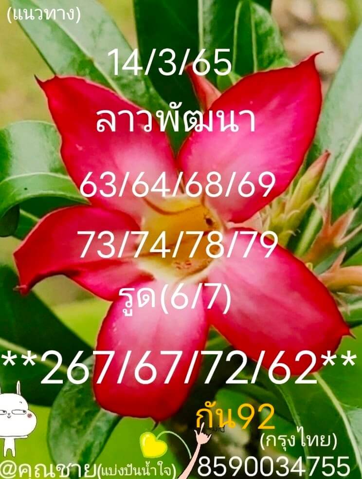 แนวทางหวยลาว 14/3/65 ชุดที่ 1