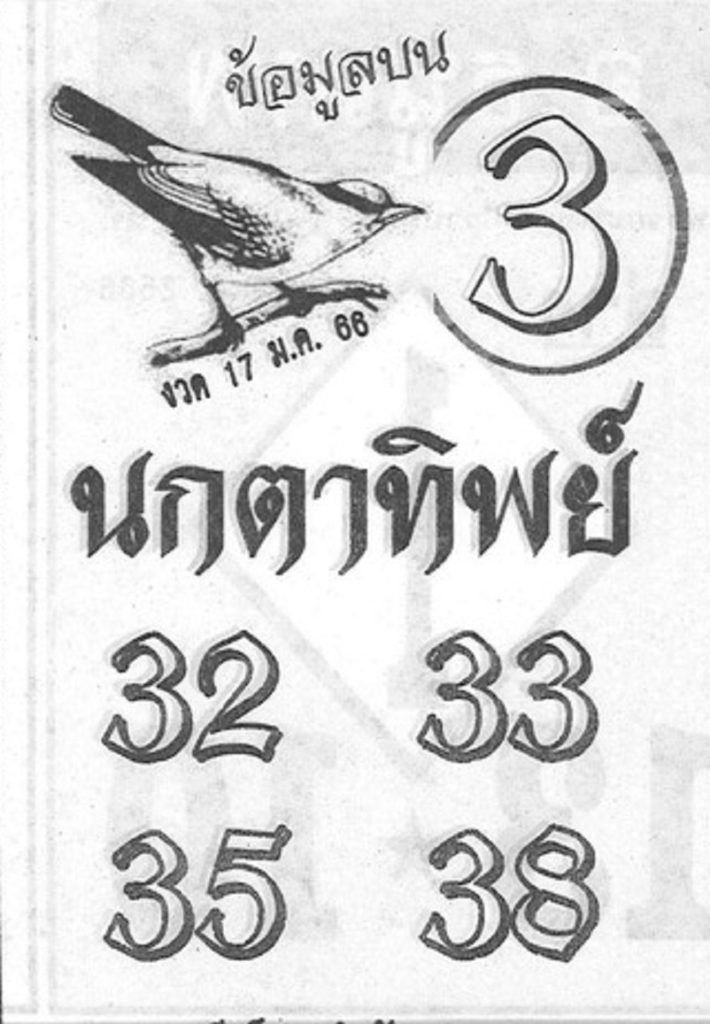 หวยนกตาทิพย์ 17/1/66