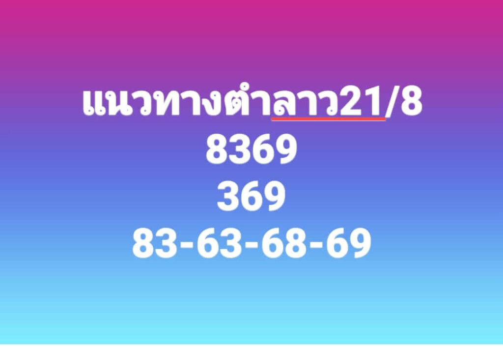 แนวทางหวยลาว 21/8/66 ชุดที่ 5