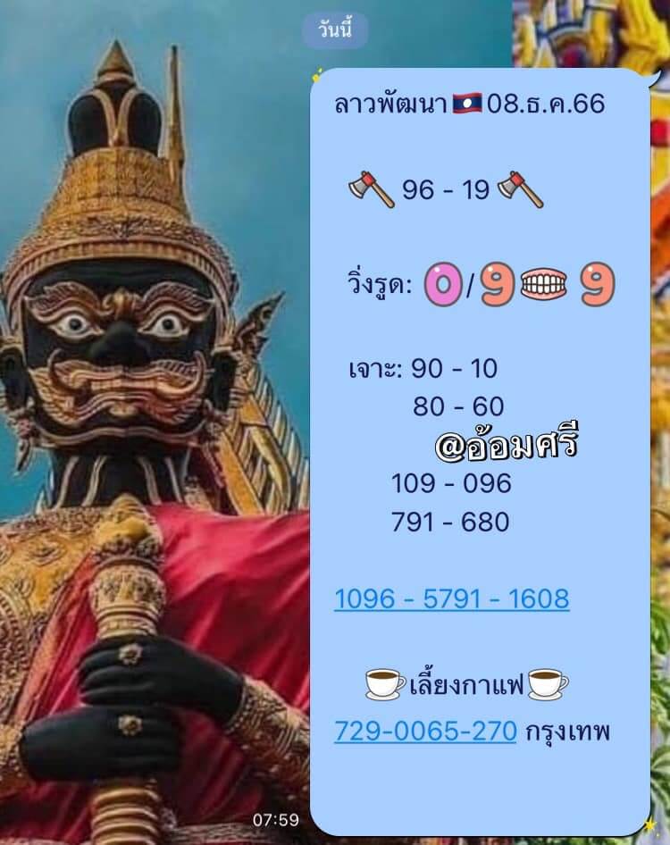 แนวทางหวยลาว 8/12/66 ชุดที่ 10